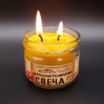 свеча 2 ПЛАМЕНИ пчелиный воск — изображение 2
