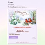 "С НОВЫМ ГОДОМ" подарочный сертификат на любую сумму